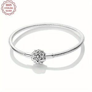 Elegant Silver Floral Bracelet